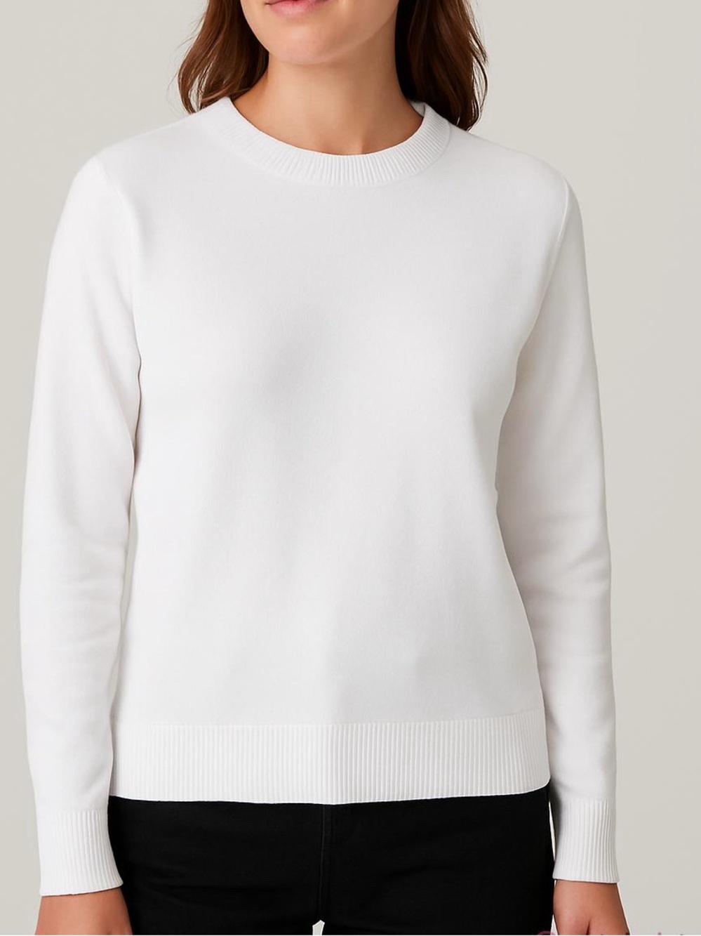 UNITED COLORS OF BENETTON cotton blend crew neck sweater white size large